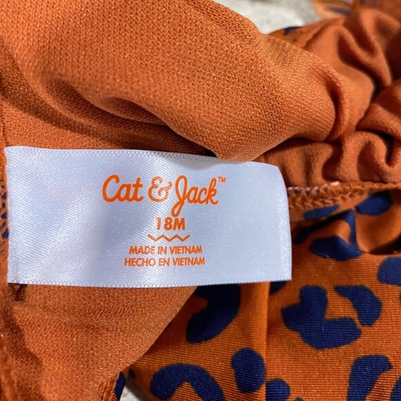 🍁FALL SALE Cat and Jack Cheetah Print Recycled Polyester Bathing Suit Toddler - Picture 2 of 5